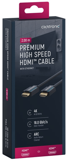 CLICKTRONIC HDMI 2.0 4K 60Hz 2m kábel