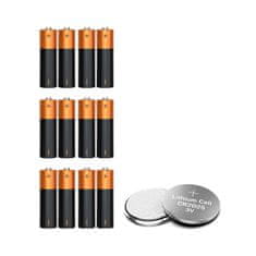 Netscroll AAA Batérie + CR2025, sada 12x AAA batérií s bonusovou CR2025 batériou pre diaľkové ovládače,náramkové hodinky,kuchynské váhy a viac,všestranné batérie vysokej účinnosti pre GlowWaterLights, Battery13