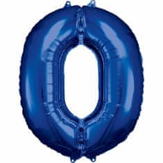 Amscan Fóliový balón číslo 0 modrý 86cm