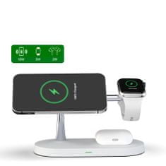 Tech-protect A12 3in1 MagSafe bezdrôtová nabíjačka na mobil / AirPods / Apple Watch, biela