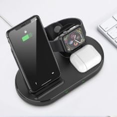Tech-protect W55 3in1 bezdrôtová nabíjačka na mobil / AirPods / Apple Watch, čierna