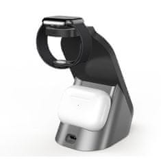Tech-protect H18 3in1 bezdrôtová nabíjačka na mobil / AirPods / Apple Watch, čierna