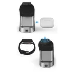 Tech-protect H18 3in1 bezdrôtová nabíjačka na mobil / AirPods / Apple Watch, čierna