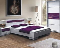 Bývaj s nami SK DUBLIN posteľ 160x200, biela/fialová
