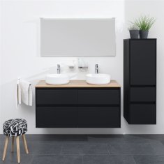Mereo Opto kúpeľňová skrinka, spodná, čierna, 2 zásuvky, 610x580x460 mm CN940S - Mereo