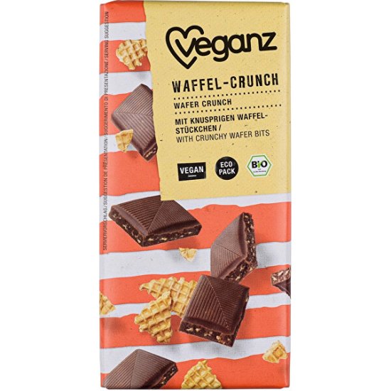 Veganz Čokoláda s chrumkavými vafle, Bio 80 g