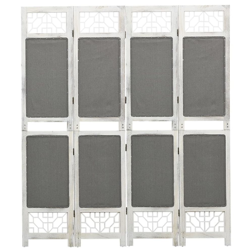 Vidaxl 338555 4-Panel Room Divider Grey 140x165 cm Fabric