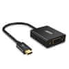 HUB-V01 adaptér USB-C / VGA M/F, čierny