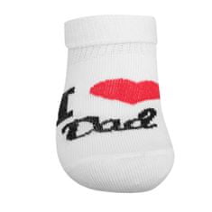 NEW BABY Dojčenské bavlnené ponožky I Love Mum and Dad biele - 56 (0-3m)