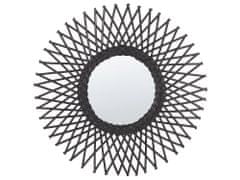 Beliani Nástenné ratanové zrkadlo 60 cm čierne TAGOLU
