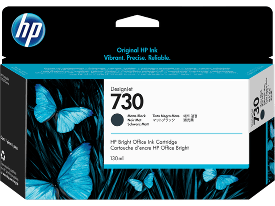 Hewlett Packard HP 730 130-ml Matte Black DesignJet Ink Cartridge, P2V65A