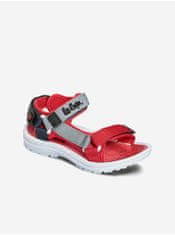 Šedo-červené dievčenské sandále Lee Cooper 32