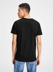 Jack&Jones Čierne tričko s véčkovým výstrihom Jack & Jones Basic L