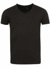 Jack&Jones Čierne tričko s véčkovým výstrihom Jack & Jones Basic L