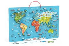 Lamps Drevená mapa sveta s tabuľou