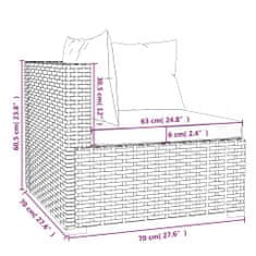 Vidaxl 11-dielna záhradná sedacia súprava s vankúšmi hnedá polyratan