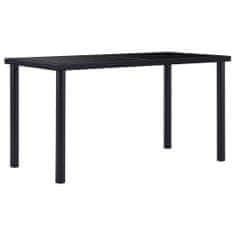 Petromila vidaXL Jedálenský stôl, čierny 140x70x75 cm, tvrdené sklo