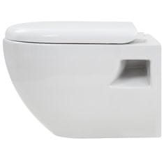 Petromila vidaXL Závesná toaleta/WC s podomietkovou nádržkou, keramická, biela