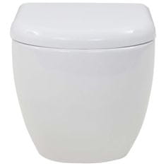Petromila vidaXL Závesná toaleta/WC s podomietkovou nádržkou, keramická, biela