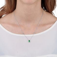 Morellato Strieborný náhrdelník so zeleným kryštálom Tesoro SAIW55