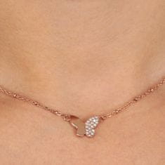 Morellato Bronzový motýlkový náhrdelník s kryštálmi passion SAUN03