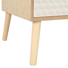 Vidaxl Konferenčný stolík so 4 zásuvkami, 110x50x40 cm, masívne borovicové drevo