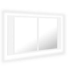 Petromila vidaXL LED kúpeľňová zrkadlová skrinka biela 80x12x45 cm akryl