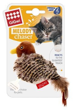 GiGwi Hračka mačka Melody Chaser Ptáček sa zvuk.čipem