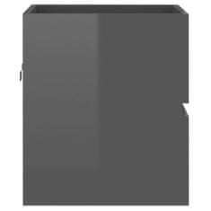 Vidaxl Umývadlová skrinka, sivá, vysoký lesk, 41x38,5x45 cm, doska