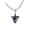 Elegantný náhrdelník Black Marble Triangle s rýdzim striebrom v perle Lampglas NTA2