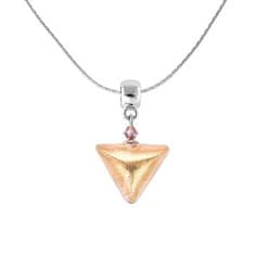 Lampglas Vznešený náhrdelník Golden Triangle s 24-karátovým zlatom v perle Lampglas NTA1