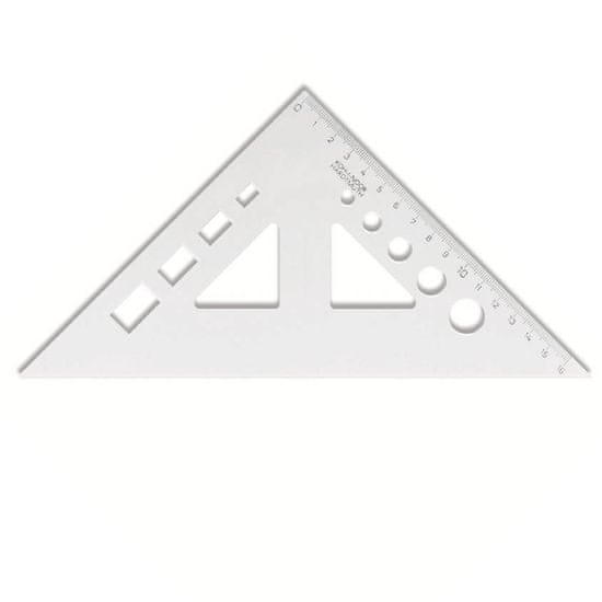KOH-I-NOOR Trojuholník 45/177 s kolmicou a výrezy KTR