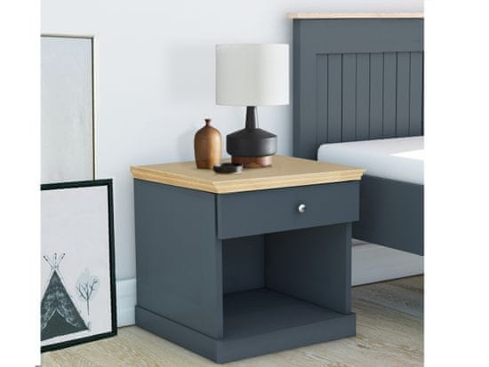 Danish Style Nočný stolík Binz, 45 cm, dub / šedá