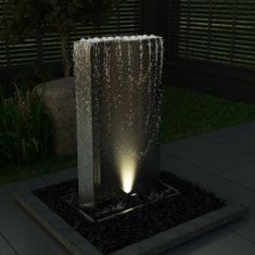 Vidaxl Záhradná fontána, strieborná 60,2x37x122,1 cm, oceľ