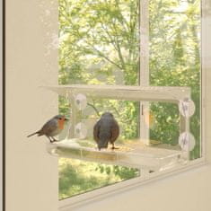 Vidaxl Kŕmidlá pre vtáky na okno 2 ks akrylové 30x12x15 cm