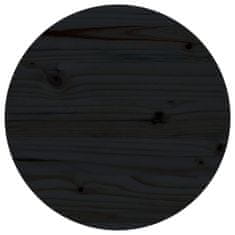 Vidaxl Stolová doska čierna Ø40x2,5 cm masívna borovica