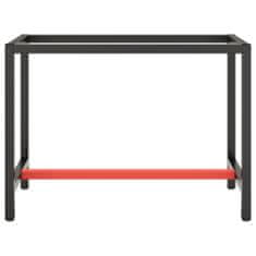 Petromila vidaXL Rám pracovného stola matný čierny a matný červený 110x50x79 cm kov