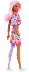 Mattel Barbie Modelka 189 - Kvetinové šaty na jedno rameno FBR37