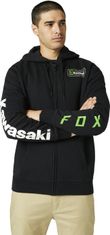 FOX mikina KAWASAKI FLEECE Zips černo-bielo-zelená 2XL