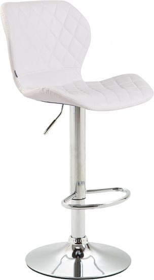 BHM Germany Barová stolička Cork, syntetická koža, chróm / biela