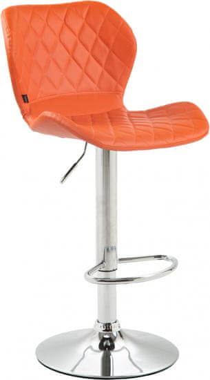 BHM Germany Barová stolička Cork, syntetická koža, chróm / oranžová