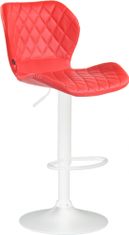BHM Germany Barová stolička Cork, syntetická koža, biela / červená