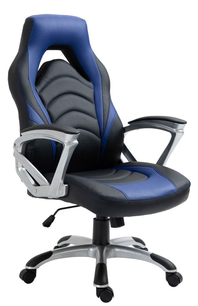 BHM Germany Kancelárska stolička Foxton, syntetická koža, modrá