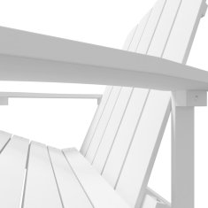 Vidaxl Záhradná stolička Adirondack HDPE biela