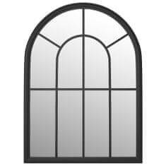 Vidaxl Záhradné zrkadlo čierne 60x45 cm exteriérové železo