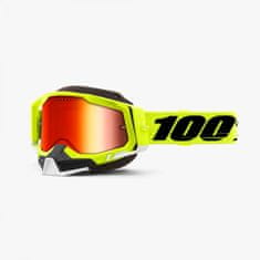 100% okuliare RACECRAFT 2 Snow Fluo Yellow mirror černo-žlto-bielo-červené