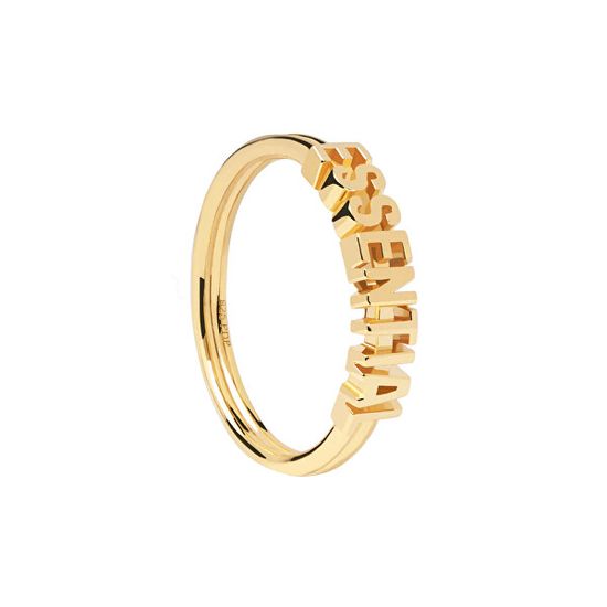PDPAOLA Elegantný pozlátený prsteň ESSENTIAL Gold AN01-608