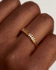 PDPAOLA Elegantný pozlátený prsteň ESSENTIAL Gold AN01-608 (Obvod 54 mm)