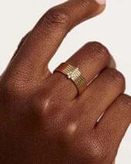 PDPAOLA Nadčasový pozlátený prsteň so zirkónmi SUPER NOVA Gold AN01-614 (Obvod 52 mm)