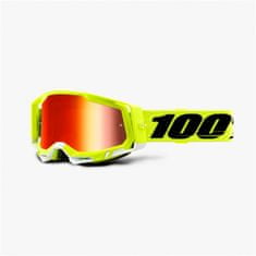 100% okuliare RACECRAFT 2 Yellow mirror černo-žlto-bielo-červené